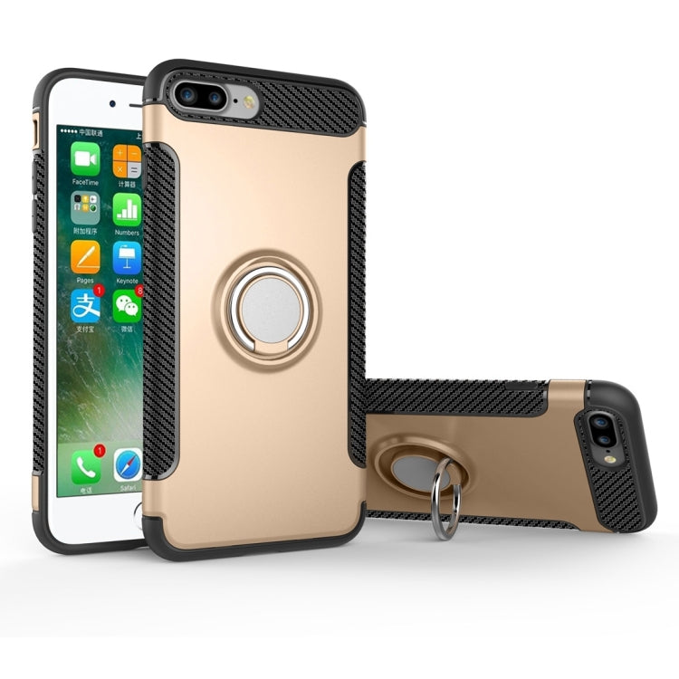 For iPhone 8 Plus & 7 Plus   Magnetic 360 Degree Rotation Ring Armor Protective Case