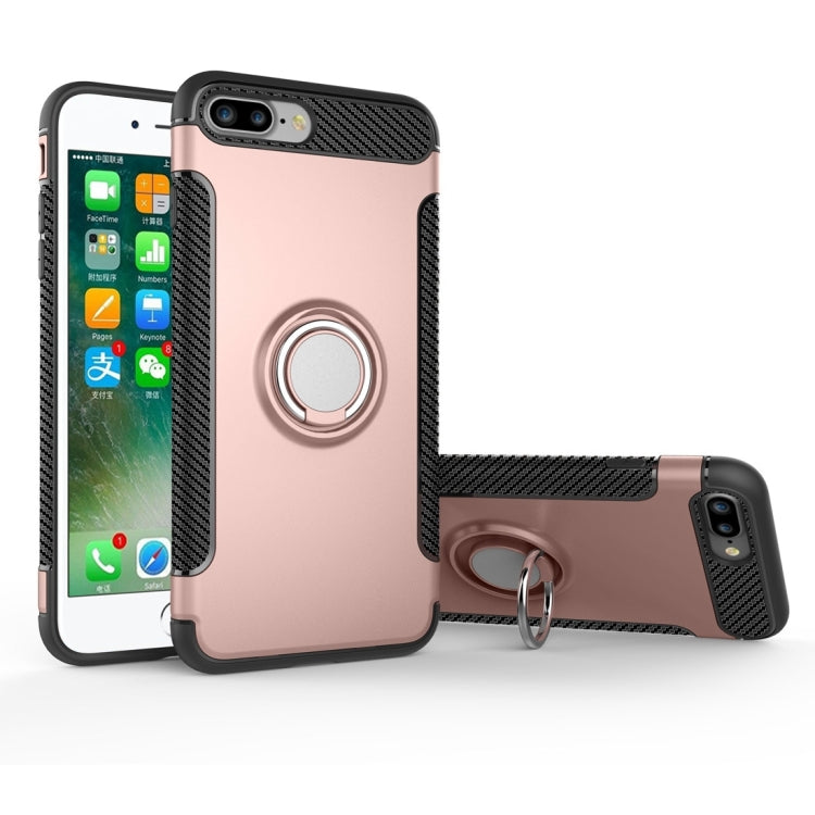 For iPhone 8 Plus & 7 Plus   Magnetic 360 Degree Rotation Ring Armor Protective Case
