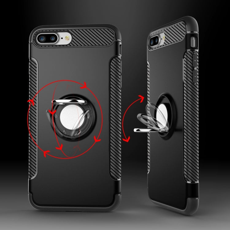 For iPhone 8 Plus & 7 Plus   Magnetic 360 Degree Rotation Ring Armor Protective Case