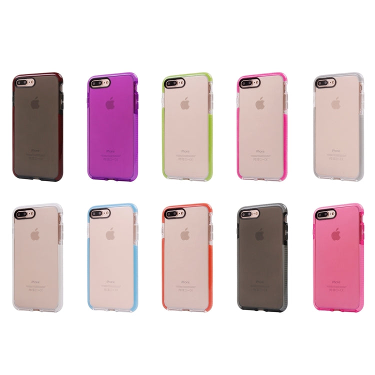 For iPhone 8 Plus & 7 Plus   Transparent Texture Soft D3O TPU Protective Back Cover Case