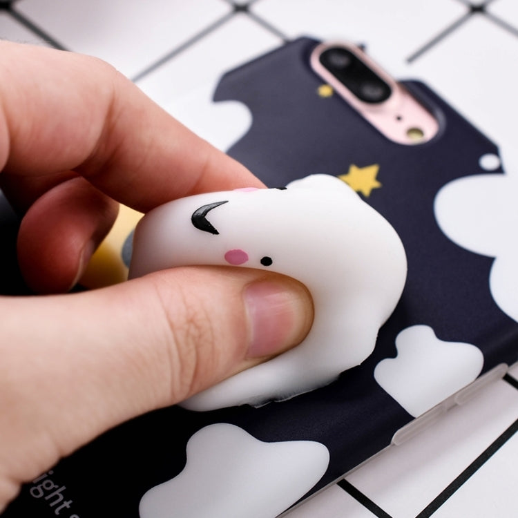 For iPhone 8 Plus & 7 Plus   Lovely Cloud Stars Moon Pattern Squeeze Relief Squishy Dropproof Protective Back Cover Case (Black)
