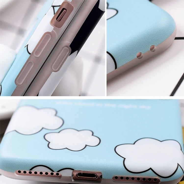 For iPhone 8 Plus & 7 Plus   Lovely Cloud Pattern Squeeze Relief Squishy Dropproof Protective Back Cover Case (Blue)