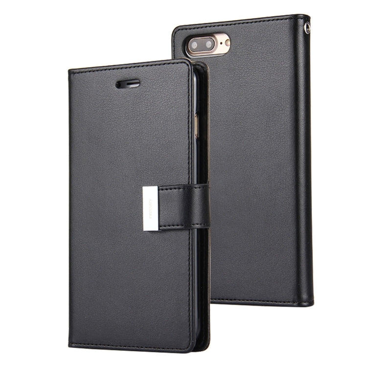 GOOSPERY RICH DIARY for iPhone 8 Plus & 7 Plus   PU + TPU Crazy Horse Texture Horizontal Flip Leather Case with Card Slots & Wallet