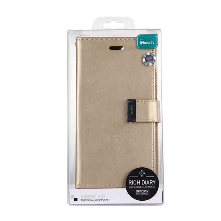 GOOSPERY RICH DIARY for iPhone 8 Plus & 7 Plus   PU + TPU Crazy Horse Texture Horizontal Flip Leather Case with Card Slots & Wallet
