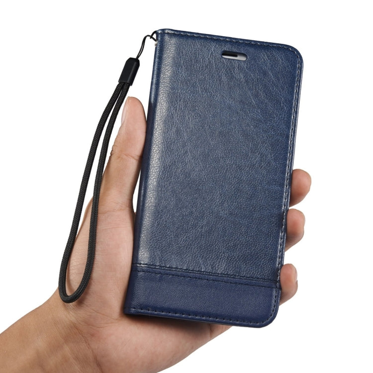 For iPhone 8 Plus & 7 Plus   Double-sided Absorption Splicing Horizontal Flip Leather Case with Holder & Card Slots & Lanyard
