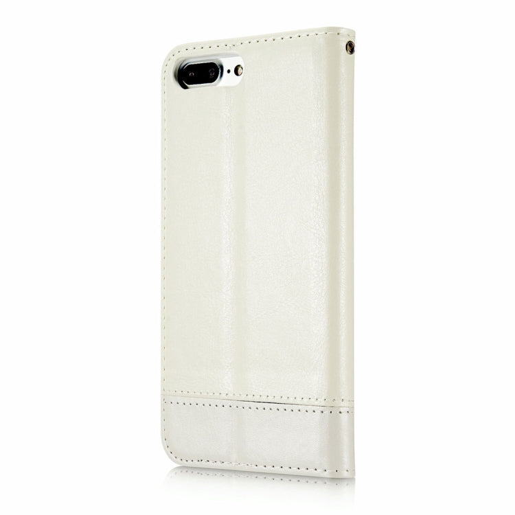 For iPhone 8 Plus & 7 Plus   Double-sided Absorption Splicing Horizontal Flip Leather Case with Holder & Card Slots & Lanyard