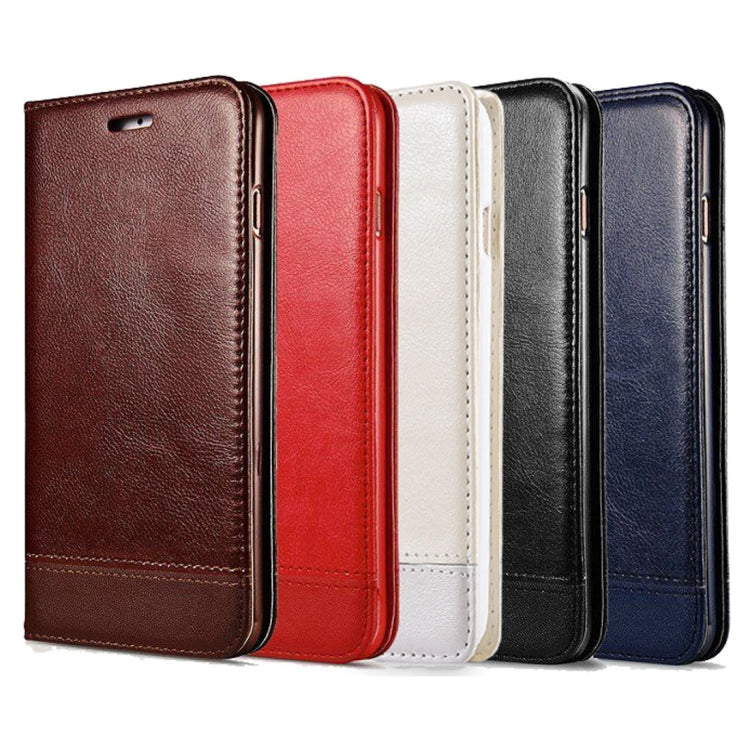 For iPhone 8 Plus & 7 Plus   Double-sided Absorption Splicing Horizontal Flip Leather Case with Holder & Card Slots & Lanyard