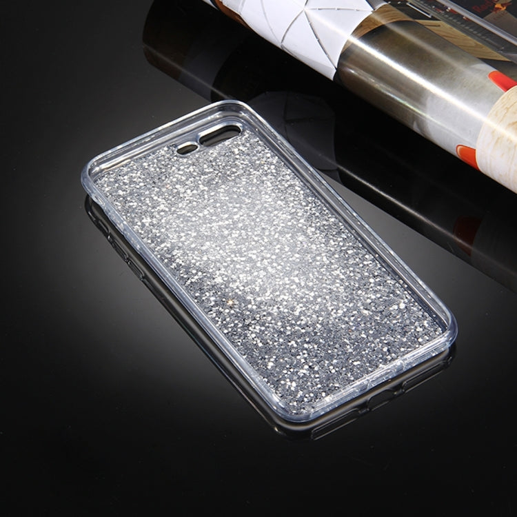 For iPhone 8 Plus & 7 Plus   Glitter Powder Heart-shaped Words Pattern Soft TPU Protective Case(Silver)
