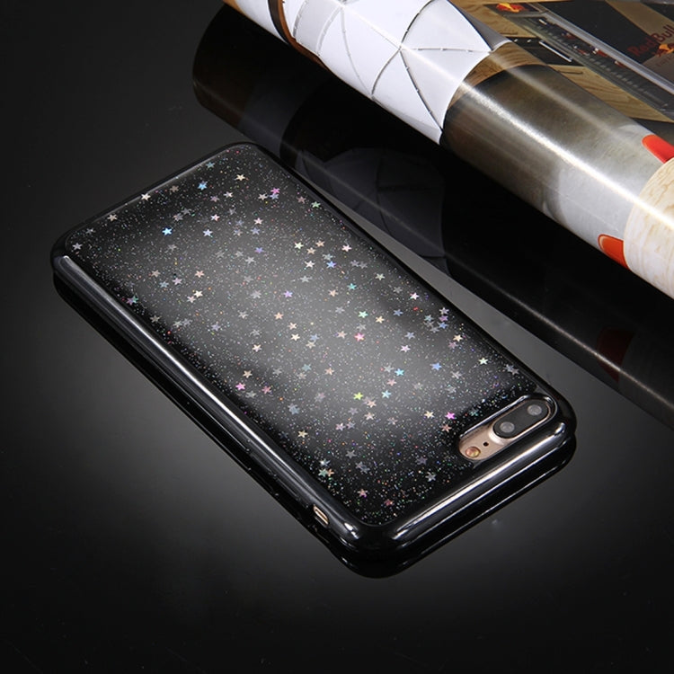 For iPhone 8 Plus & 7 Plus   Stars Glitter Powder Soft TPU Protective Case(Black)