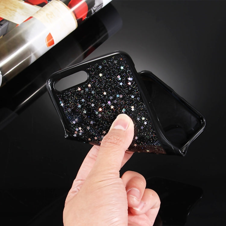 For iPhone 8 Plus & 7 Plus   Stars Glitter Powder Soft TPU Protective Case(Black)