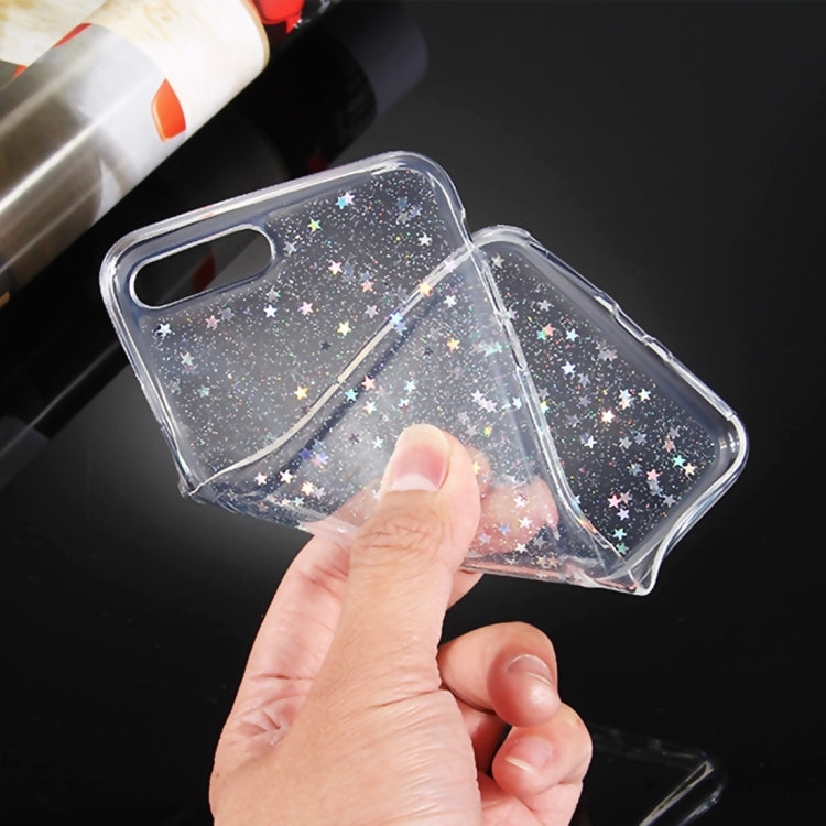 For iPhone 8 Plus & 7 Plus   Transparent Stars Glitter Powder Soft TPU Protective Case