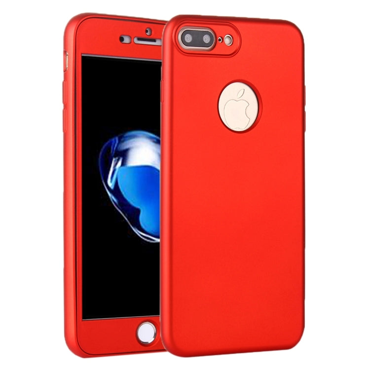For iPhone 8 Plus & 7 Plus   360 Degree Shockproof Oil Spout Silicone Back Case + PC Cover Combination Protective Case