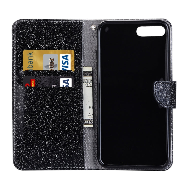 For iPhone 8 Plus & 7 Plus   Glitter Powder Leather Case with Holder & Wallet & Card Slots