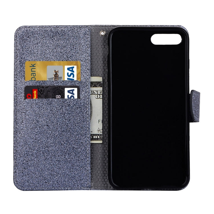 For iPhone 8 Plus & 7 Plus   Glitter Powder Leather Case with Holder & Wallet & Card Slots