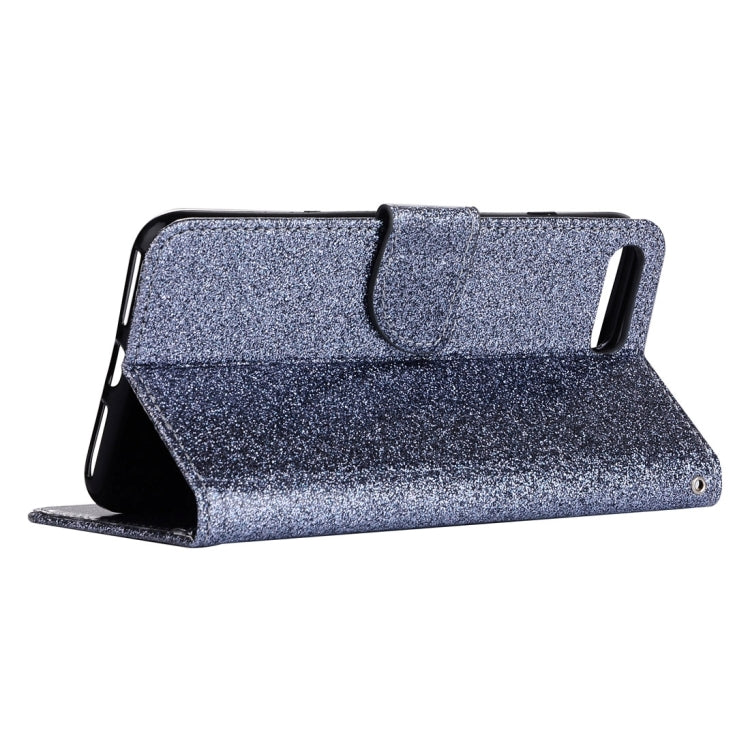For iPhone 8 Plus & 7 Plus   Glitter Powder Leather Case with Holder & Wallet & Card Slots