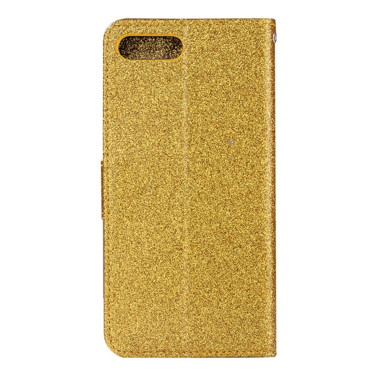 For iPhone 8 Plus & 7 Plus   Glitter Powder Leather Case with Holder & Wallet & Card Slots