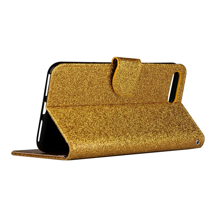 For iPhone 8 Plus & 7 Plus   Glitter Powder Leather Case with Holder & Wallet & Card Slots