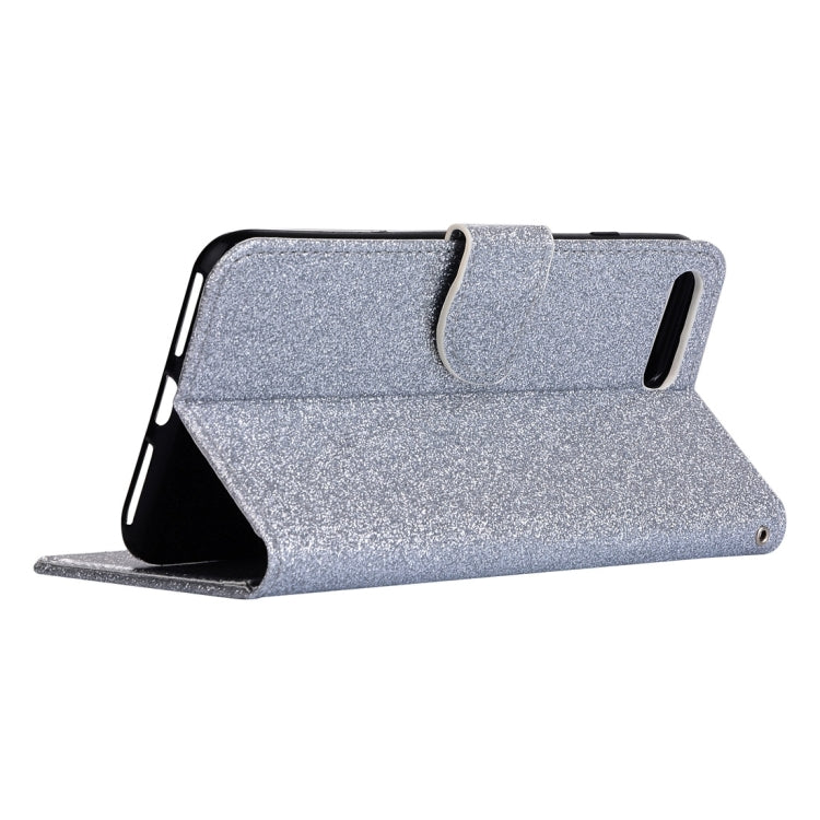 For iPhone 8 Plus & 7 Plus   Glitter Powder Leather Case with Holder & Wallet & Card Slots