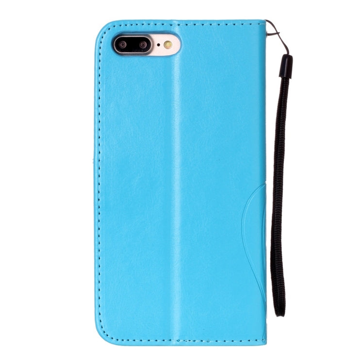 For iPhone 8 Plus & 7 Plus   Heart Diamond Encrusted Flowers Embossing Horizontal Flip Leather Case with Holder & Card Slots & Wallet & Lanyard