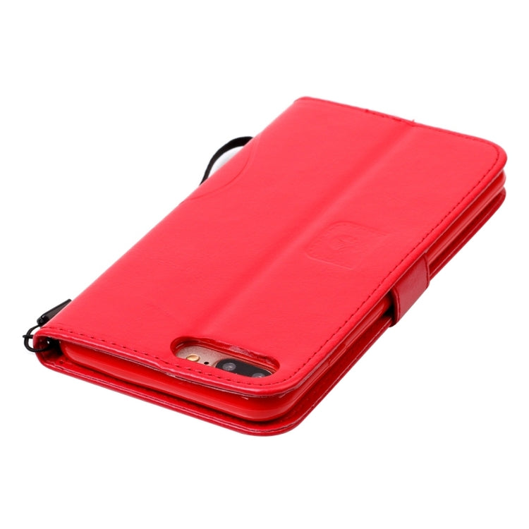 For iPhone 8 Plus & 7 Plus   Heart Diamond Encrusted Flowers Embossing Horizontal Flip Leather Case with Holder & Card Slots & Wallet & Lanyard