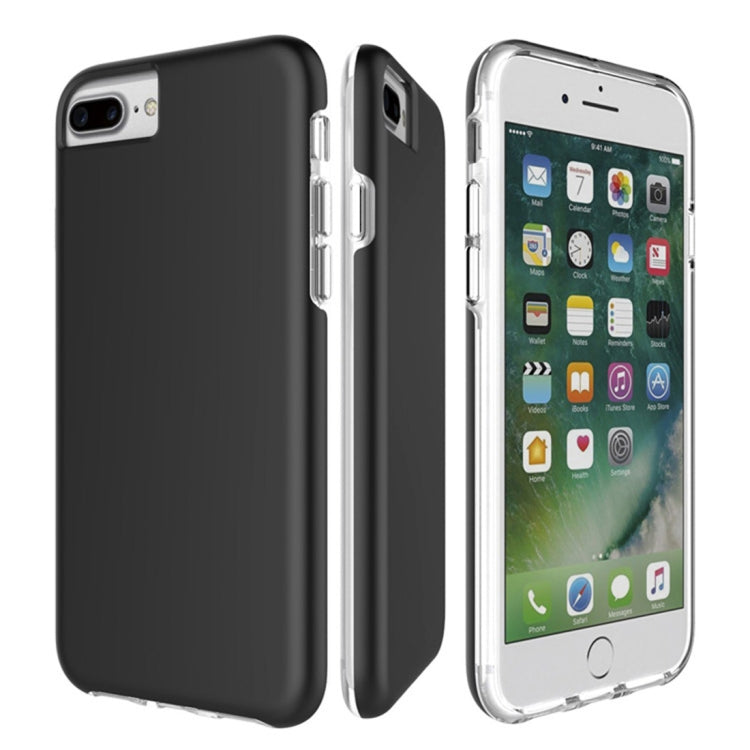 For iPhone 8 Plus & 7 Plus PC + TPU Chrome Plated Press Button Protective Back Cover Case