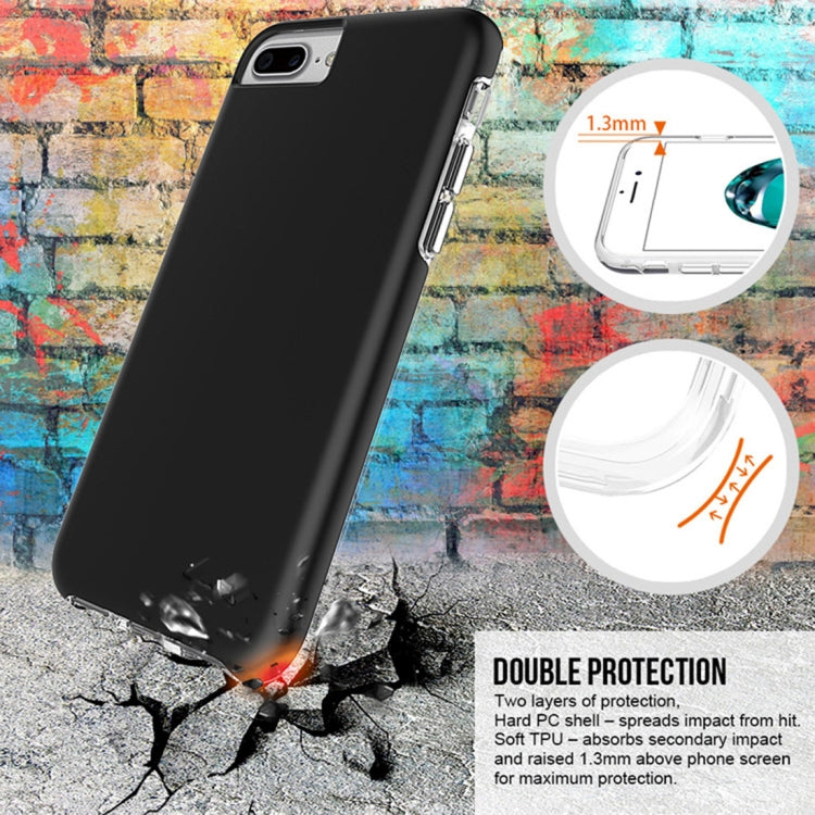 For iPhone 8 Plus & 7 Plus PC + TPU Chrome Plated Press Button Protective Back Cover Case