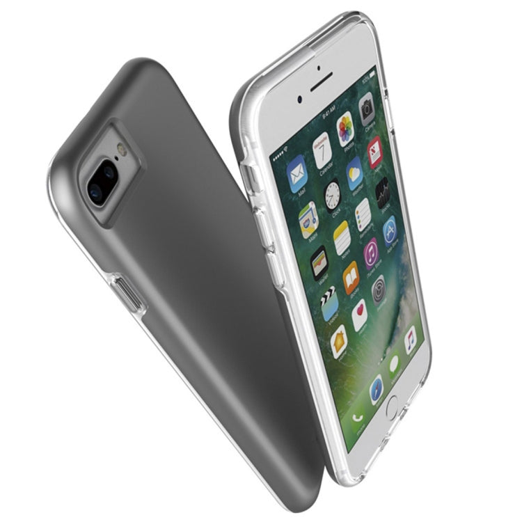 For iPhone 8 Plus & 7 Plus PC + TPU Chrome Plated Press Button Protective Back Cover Case