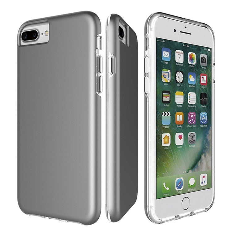 For iPhone 8 Plus & 7 Plus PC + TPU Chrome Plated Press Button Protective Back Cover Case