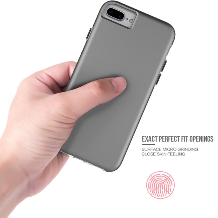 For iPhone 8 Plus & 7 Plus PC + TPU Chrome Plated Press Button Protective Back Cover Case