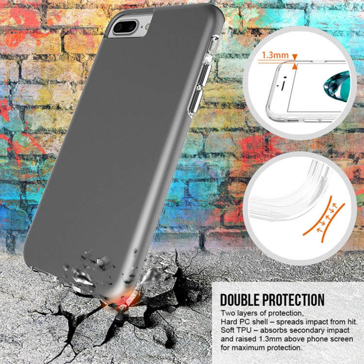 For iPhone 8 Plus & 7 Plus PC + TPU Chrome Plated Press Button Protective Back Cover Case