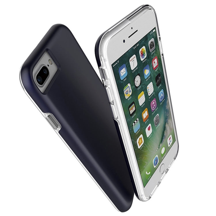 For iPhone 8 Plus & 7 Plus PC + TPU Chrome Plated Press Button Protective Back Cover Case