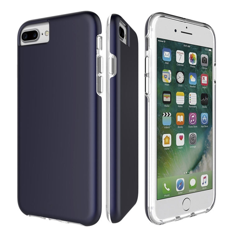 For iPhone 8 Plus & 7 Plus PC + TPU Chrome Plated Press Button Protective Back Cover Case