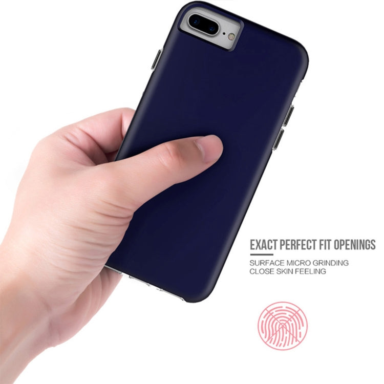 For iPhone 8 Plus & 7 Plus PC + TPU Chrome Plated Press Button Protective Back Cover Case