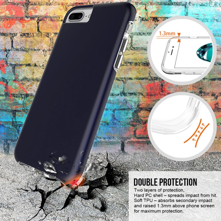For iPhone 8 Plus & 7 Plus PC + TPU Chrome Plated Press Button Protective Back Cover Case