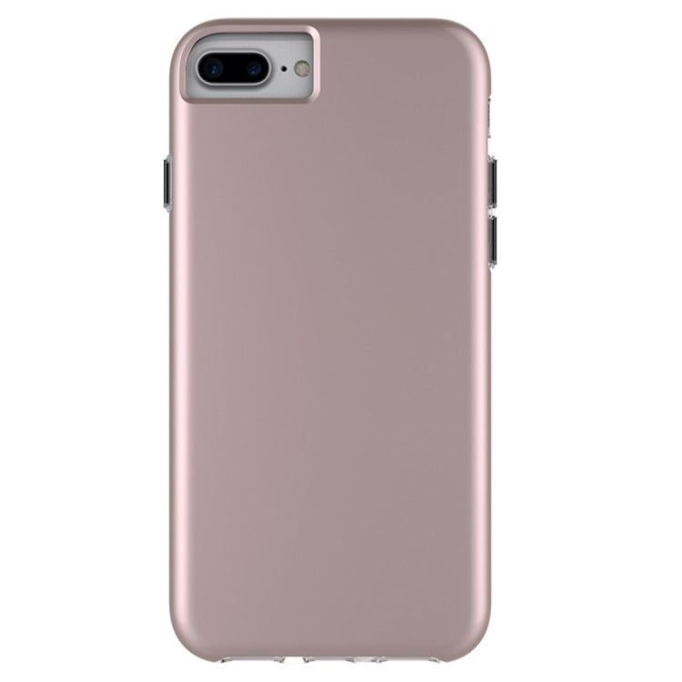 For iPhone 8 Plus & 7 Plus PC + TPU Chrome Plated Press Button Protective Back Cover Case