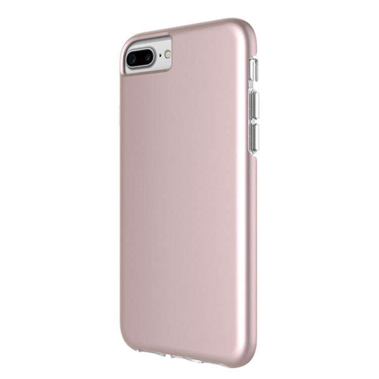 For iPhone 8 Plus & 7 Plus PC + TPU Chrome Plated Press Button Protective Back Cover Case