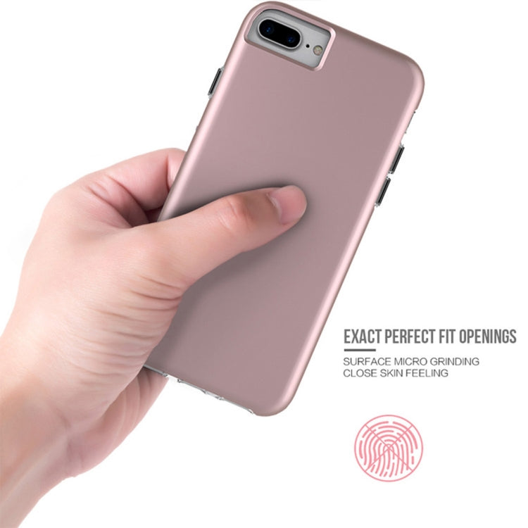 For iPhone 8 Plus & 7 Plus PC + TPU Chrome Plated Press Button Protective Back Cover Case