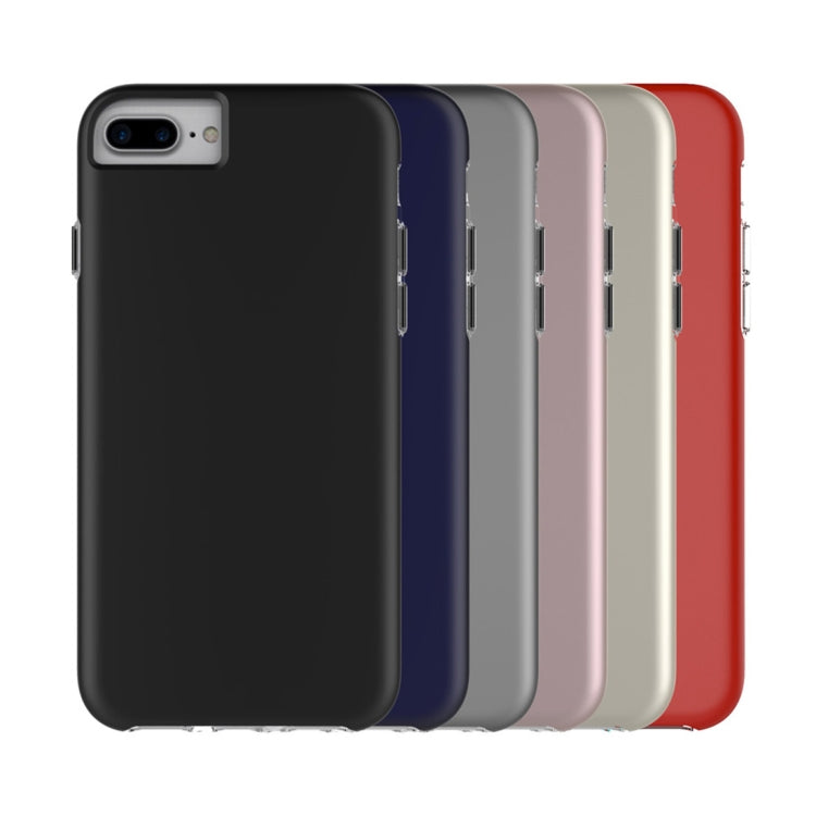 For iPhone 8 Plus & 7 Plus PC + TPU Chrome Plated Press Button Protective Back Cover Case