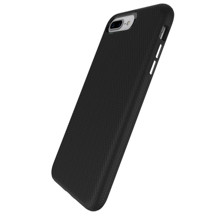 For iPhone 8 Plus & 7 Plus PC + TPU Chrome Plated Press Button Anti-slip Protective Back Cover Case