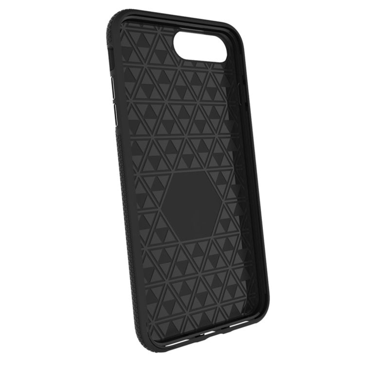 For iPhone 8 Plus & 7 Plus PC + TPU Chrome Plated Press Button Anti-slip Protective Back Cover Case