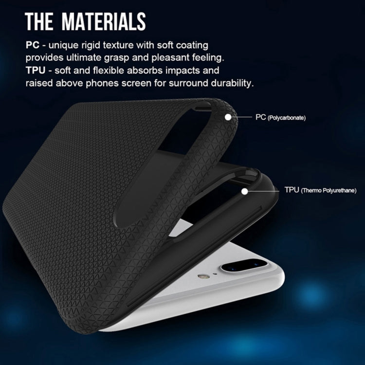 For iPhone 8 Plus & 7 Plus PC + TPU Chrome Plated Press Button Anti-slip Protective Back Cover Case