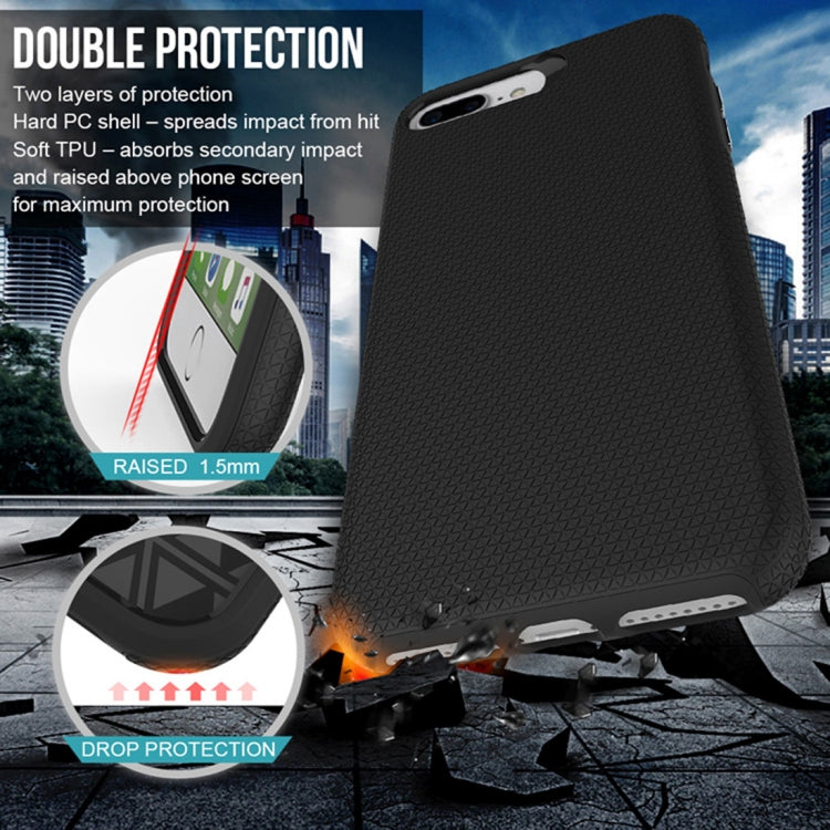 For iPhone 8 Plus & 7 Plus PC + TPU Chrome Plated Press Button Anti-slip Protective Back Cover Case