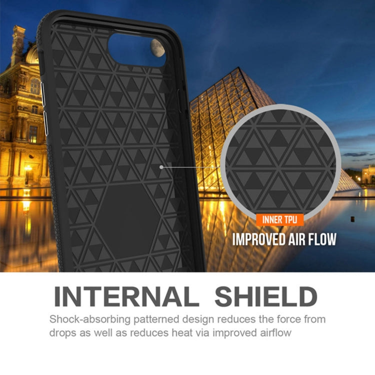 For iPhone 8 Plus & 7 Plus PC + TPU Chrome Plated Press Button Anti-slip Protective Back Cover Case