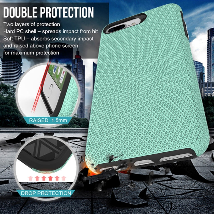 For iPhone 8 Plus & 7 Plus PC + TPU Chrome Plated Press Button Anti-slip Protective Back Cover Case