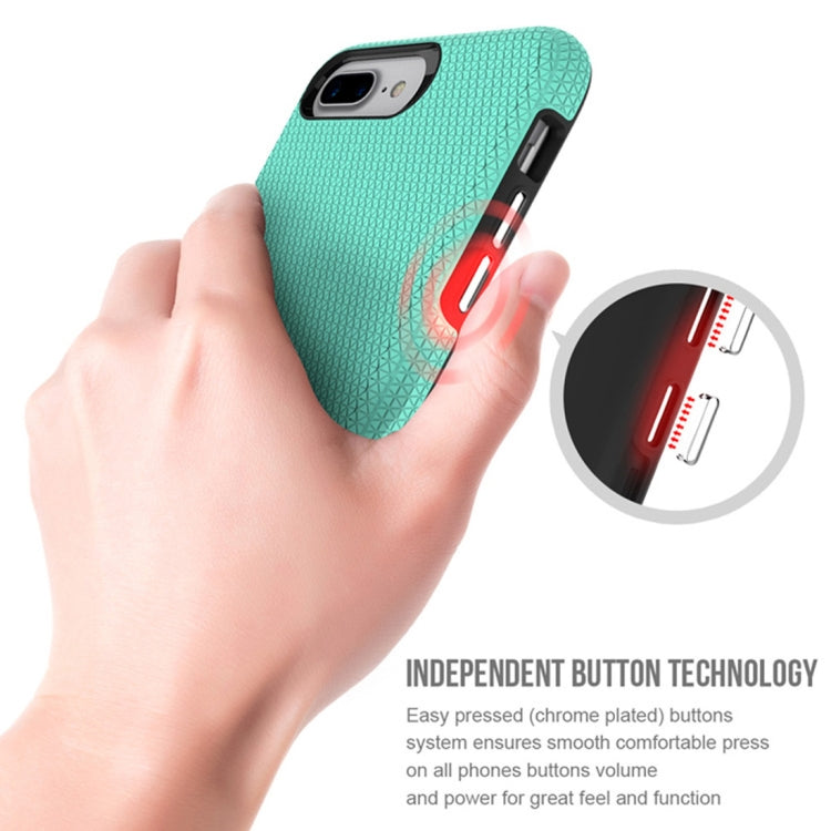 For iPhone 8 Plus & 7 Plus PC + TPU Chrome Plated Press Button Anti-slip Protective Back Cover Case