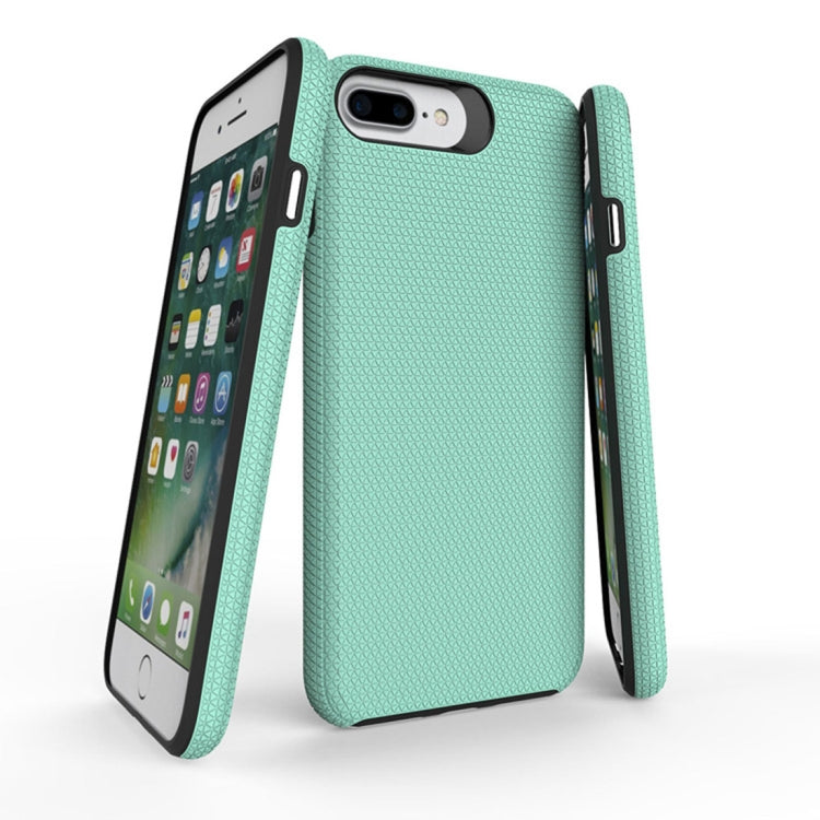 For iPhone 8 Plus & 7 Plus PC + TPU Chrome Plated Press Button Anti-slip Protective Back Cover Case