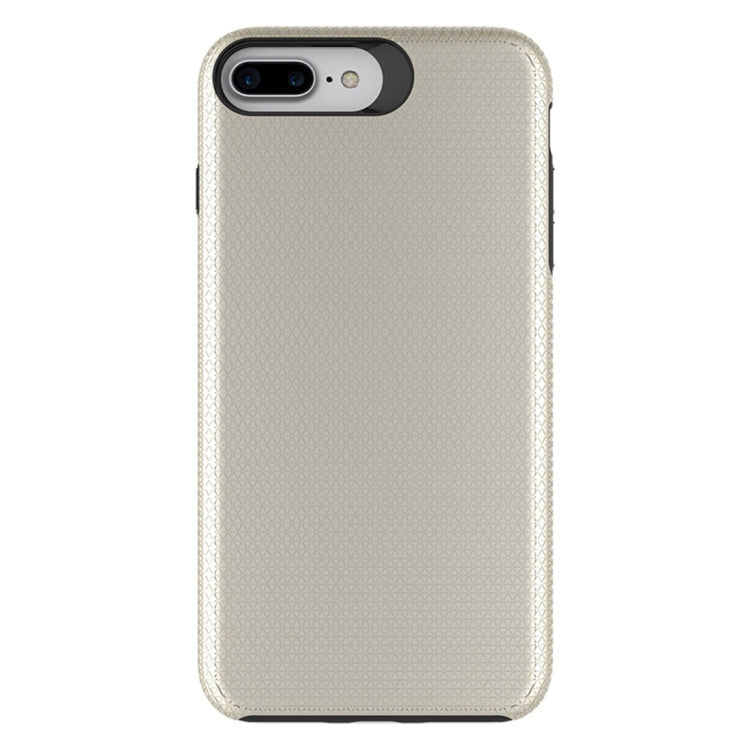 For iPhone 8 Plus & 7 Plus PC + TPU Chrome Plated Press Button Anti-slip Protective Back Cover Case