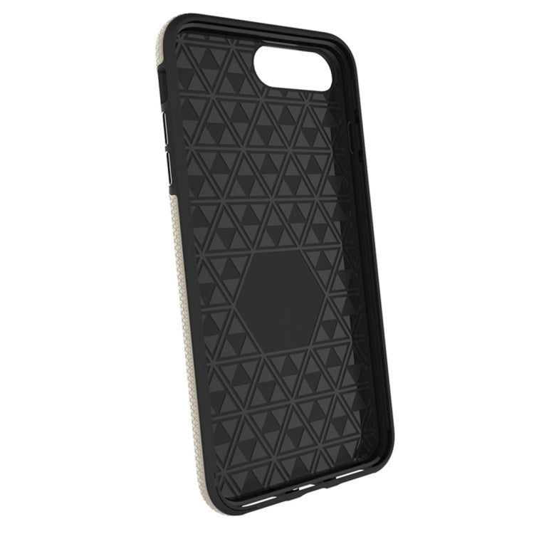 For iPhone 8 Plus & 7 Plus PC + TPU Chrome Plated Press Button Anti-slip Protective Back Cover Case