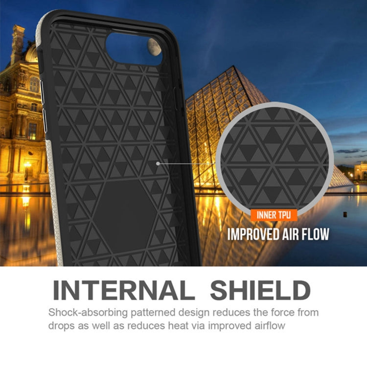 For iPhone 8 Plus & 7 Plus PC + TPU Chrome Plated Press Button Anti-slip Protective Back Cover Case