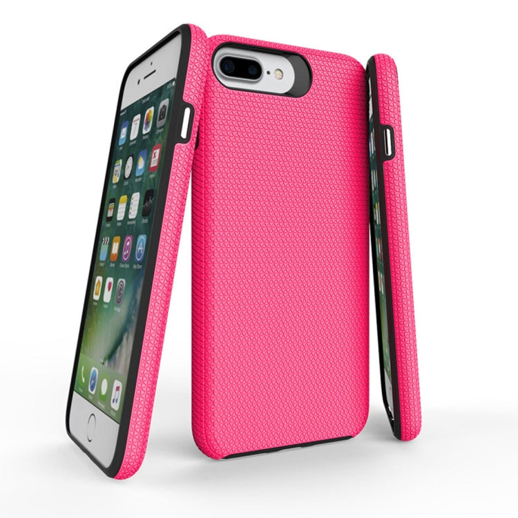 For iPhone 8 Plus & 7 Plus PC + TPU Chrome Plated Press Button Anti-slip Protective Back Cover Case